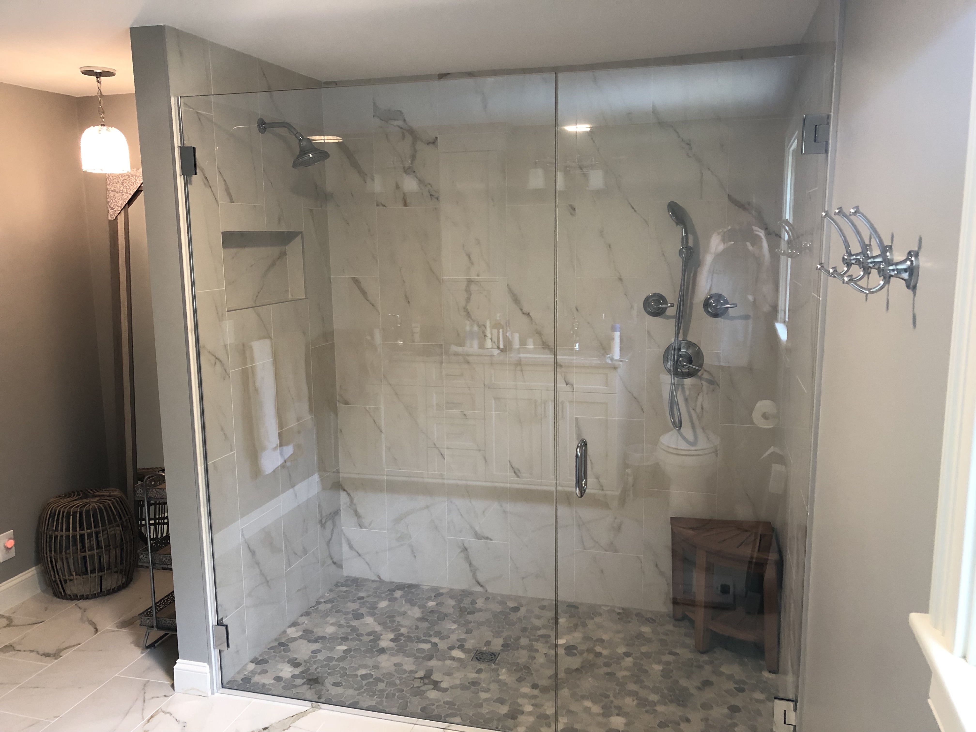 Bathroom Remodel w/ Walk-In Tile Shower & Glass Enclosure