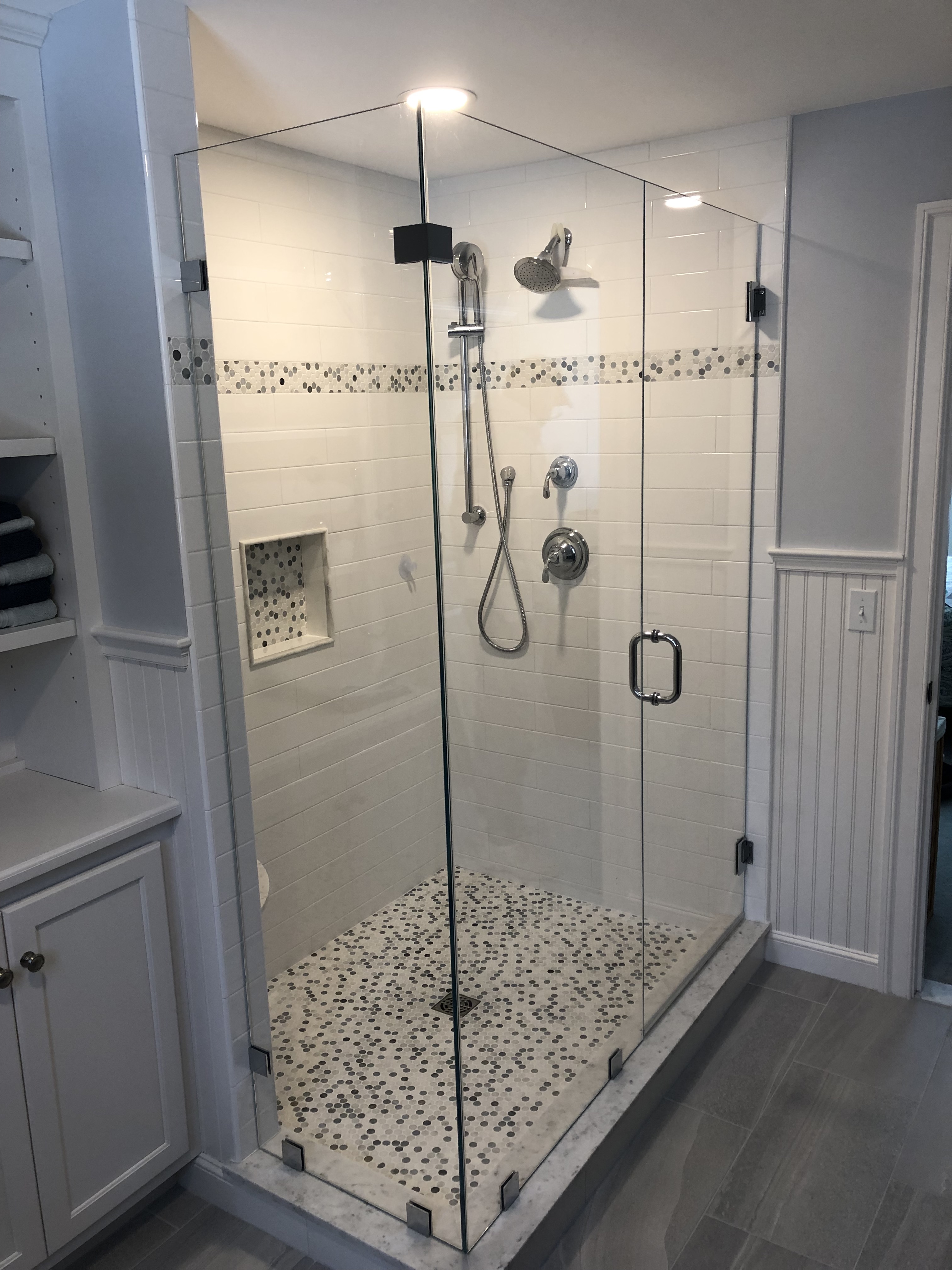 Tile Shower & Glass Enclosure